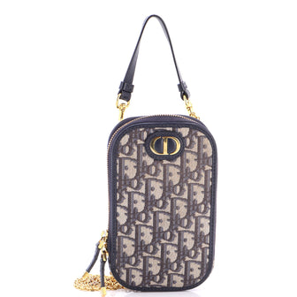 Christian Dior 30 Montaigne Phone Holder on Chain Oblique Canvas