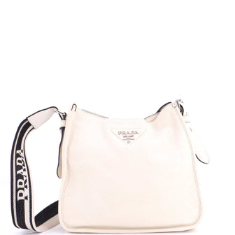 Prada Logo Strap Crossbody Bag Vitello Daino Medium