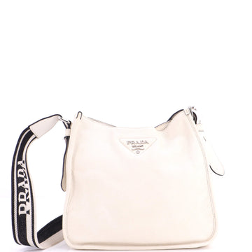 Prada Logo Strap Crossbody Bag Vitello Daino Medium