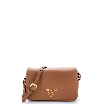 Prada Flap Zip Crossbody Bag Vitello Phenix Small