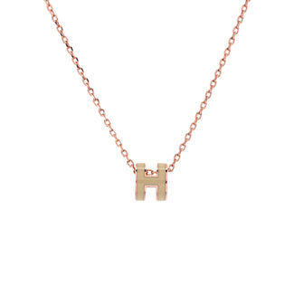 Hermes Pop H Pendant Chain Necklace Metal and Enamel Mini