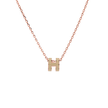 Hermes Pop H Pendant Chain Necklace Metal and Enamel Mini