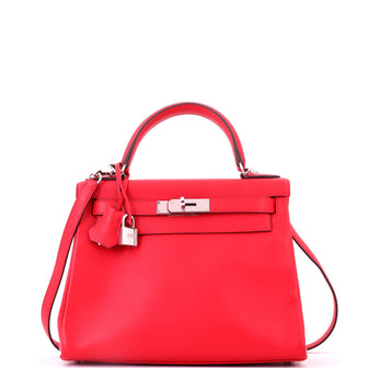 Hermes Kelly Handbag Verso Evercolor with Palladium Hardware 28