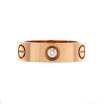 Cartier Love 3 Diamonds Band Ring 18K Rose Gold with Diamonds