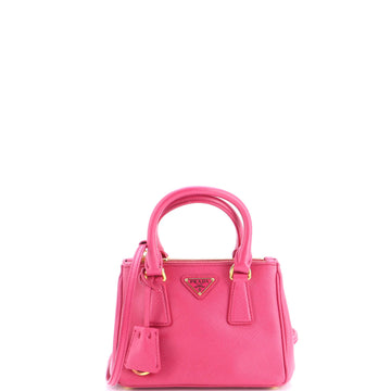 Prada Galleria Double Zip Tote Saffiano Leather Mini