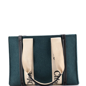 Chloe Woody Tote Recycled Felt with Leather and Canvas Medium
