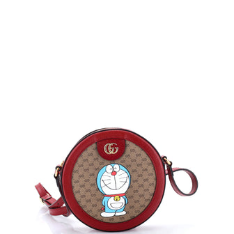 Gucci Doraemon Round Shoulder Bag Printed Mini GG Coated Canvas