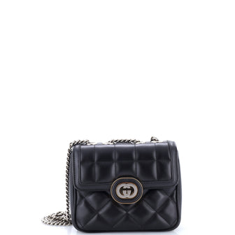 Gucci Deco Chain Flap Bag Mixed Matelasse Leather Mini