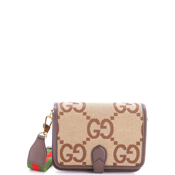 Gucci Buckle Messenger Bag Jumbo GG Canvas Small