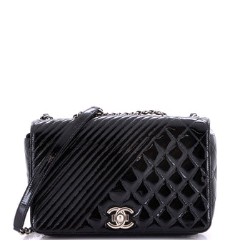 Chanel Coco Boy Flap Bag Quilted Patent Medium