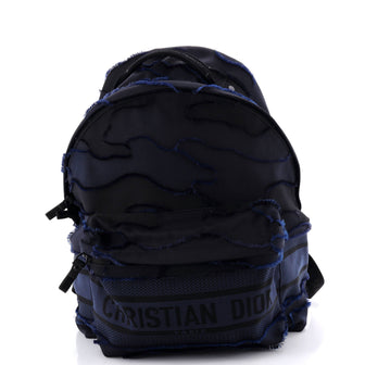 Christian Dior Travel Backpack Camouflage Embroidered Canvas Medium