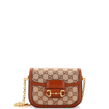Gucci Horsebit 1955 Shoulder Bag Crystal Embellished GG Canvas Mini