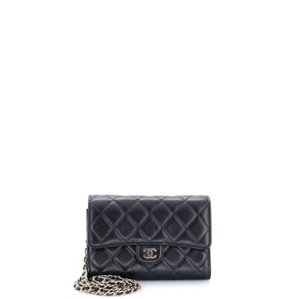 Chanel Classic Flap Wallet Crossbody Bag Quilted Lambskin Mini