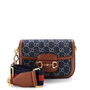 Gucci Horsebit 1955 Shoulder Bag GG Denim Mini