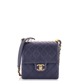 Chanel Chic Pearls Flap Bag Quilted Lambskin Mini