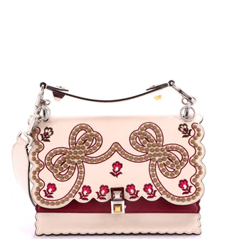 Fendi Kan I Bag Embroidered Studded Leather Medium