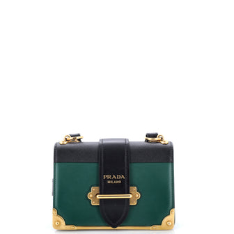 Prada Cahier Crossbody Bag Leather and Saffiano Leather Small