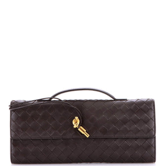 Bottega Veneta Andiamo Top Handle Clutch Intrecciato Nappa Long