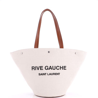 Saint Laurent Rive Gauche Trapezoid Tote Canvas