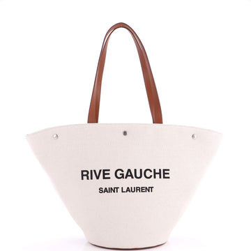 Saint Laurent Rive Gauche Trapezoid Tote Canvas