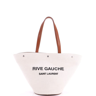 Saint Laurent Rive Gauche Trapezoid Tote Canvas