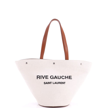 Saint Laurent Rive Gauche Trapezoid Tote Canvas