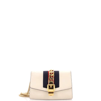 Gucci Sylvie Chain Shoulder Bag Leather Super Mini