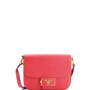Prada Embleme Flap Bag Saffiano Leather Small