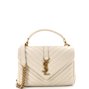 Saint Laurent Classic Monogram College Bag Matelasse Chevron Leather Medium