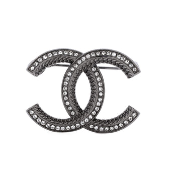 Chanel CC Brooch Metal with Crystals