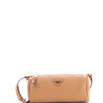 Prada Zip Buckle Pouch Shoulder Bag Leather