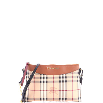 Burberry Peyton Crossbody Bag Haymarket Coated Canvas