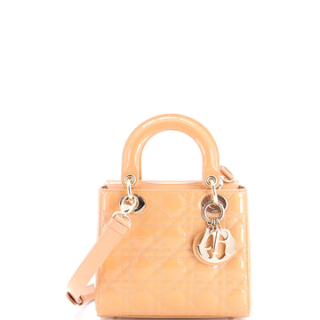 Christian Dior Lady Dior Bag Cannage Quilt Patent Mini