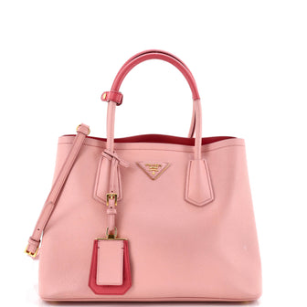 Prada Cuir Double Tote Saffiano Leather Small