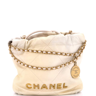 Chanel 22 Chain Hobo Quilted Shaded Calfskin Mini