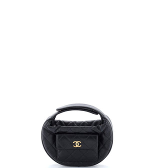 Chanel Polly Pocket Pouch Hobo Quilted Caviar Mini