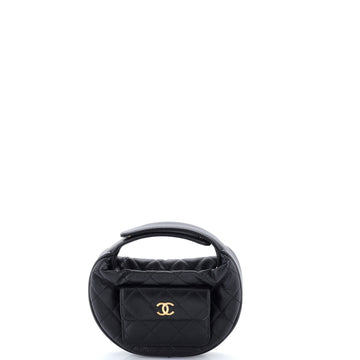 Chanel Polly Pocket Pouch Hobo Quilted Caviar Mini