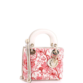 Christian Dior Lady Dior Chain Bag Embroidered Calfskin Mini