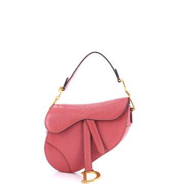 Christian Dior Saddle Handbag Python Mini