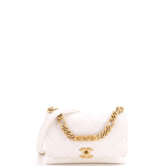 Chanel Bracelet On Chain Flap Bag Quilted Caviar Mini