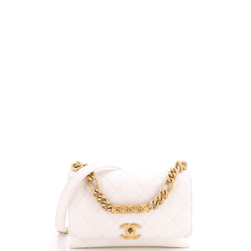 Chanel Bracelet On Chain Flap Bag Quilted Caviar Mini