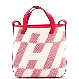 Hermes Cabas H en Biais Tote Canvas with Leather 27