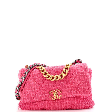 Chanel 19 Flap Bag Quilted Tweed Large