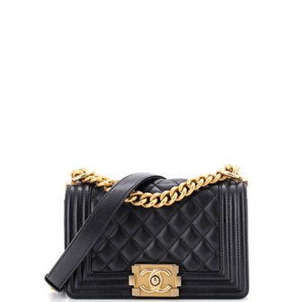 Chanel Boy Flap Bag Quilted Caviar Small