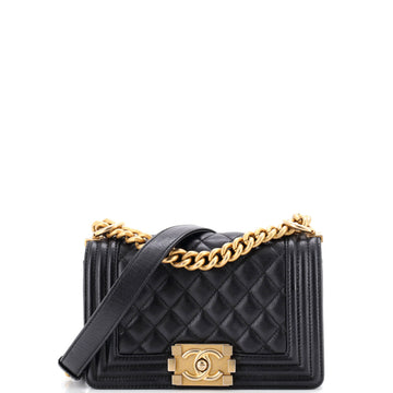 Chanel Boy Flap Bag Quilted Caviar Small