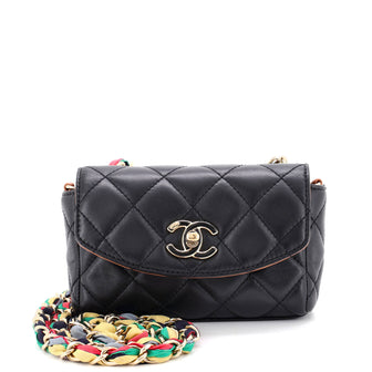 Chanel RIbbon Chain Flap Bag Quilted Lambskin Mini