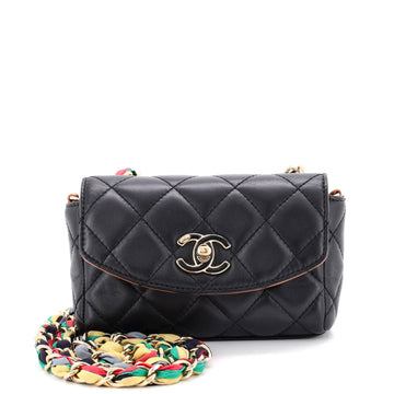Chanel RIbbon Chain Flap Bag Quilted Lambskin Mini