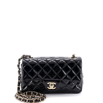 Chanel Classic Single Flap Bag Quilted Patent Mini