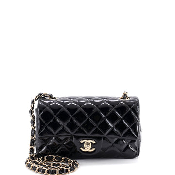 Chanel Classic Single Flap Bag Quilted Patent Mini
