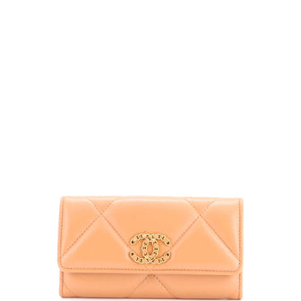 Chanel 19 Flap Wallet Quilted Lambskin Long